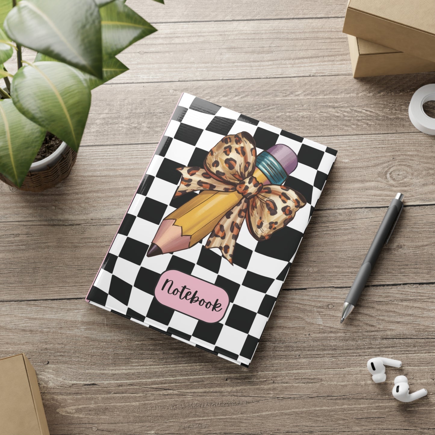 Wild Style Checkered Hardcover Notebook with Puffy Covers (PY)