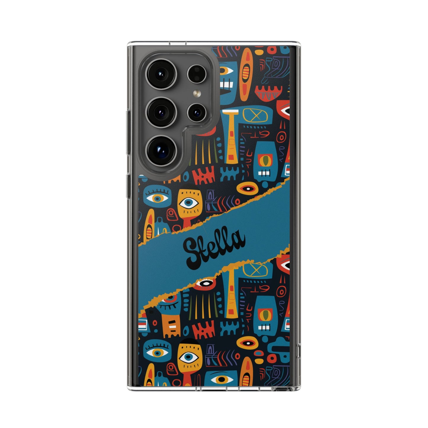 Phone Case — Colorful Abstract Faces Clear Impact-Resistant Case