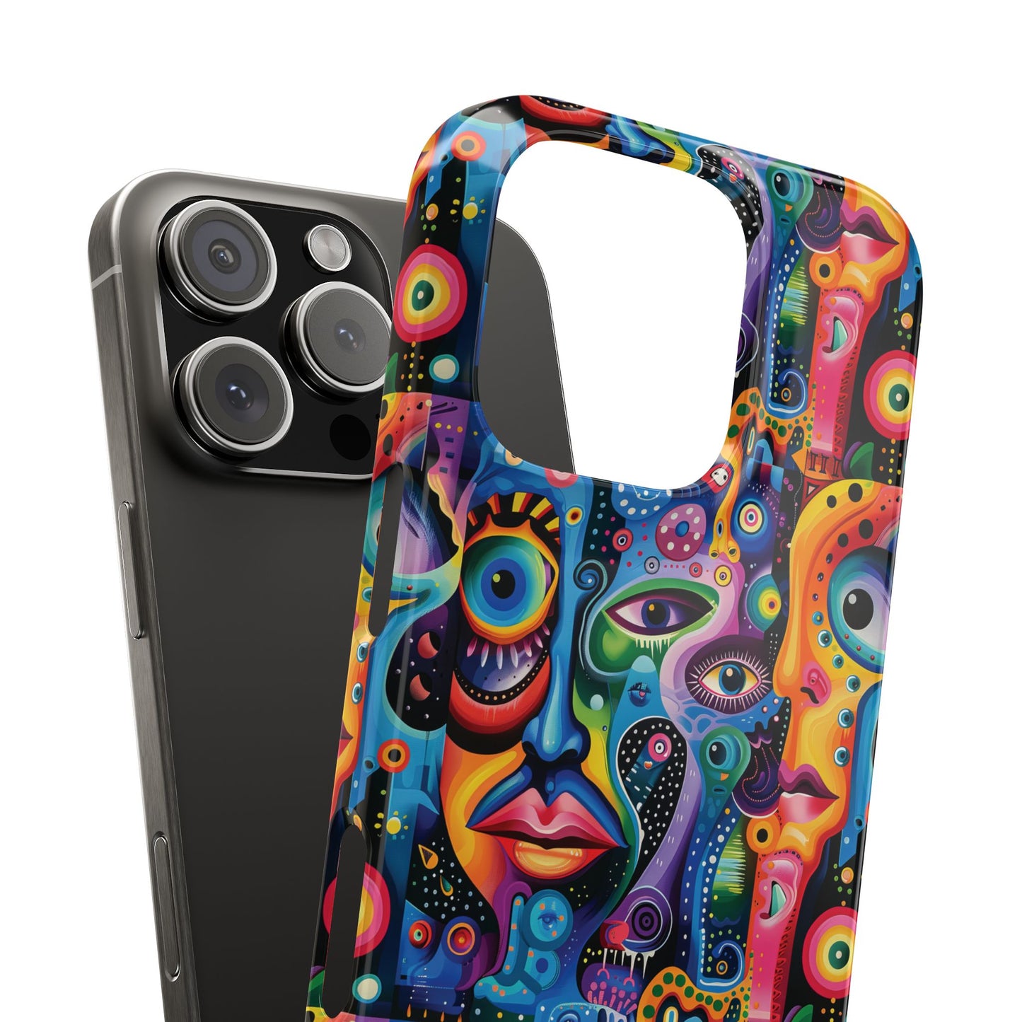 Psychedelic Visions Slim iPhone Case - Vibrant Design for Artistic Souls