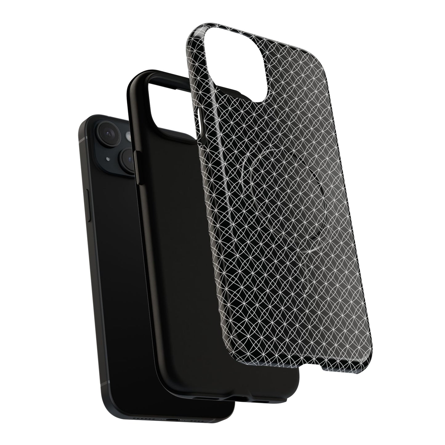Urban Lattice Tough Magnetic iPhone Case, Stylish Protective Cover, Tech Gift for Him/Her, Durable Everyday Use, Trendy Mobile Accessories