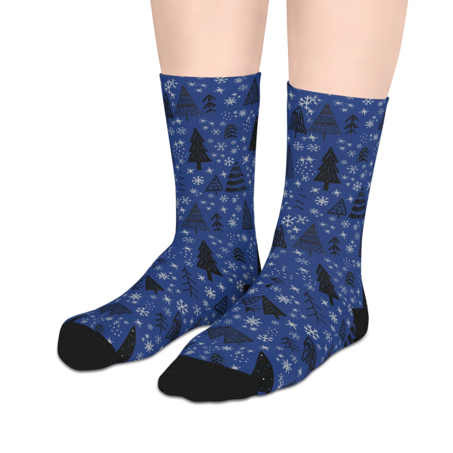 Winter Wonderland Navy Mid-Length Socks