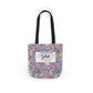 Personalized Purple Doodle Daydream Composition Book Inspired Canvas Tote Bag with Colorful Straps, Cute School Bag, Eco-Friendly Tote, Back to School Shopping Bag, Teacher Gift Idea