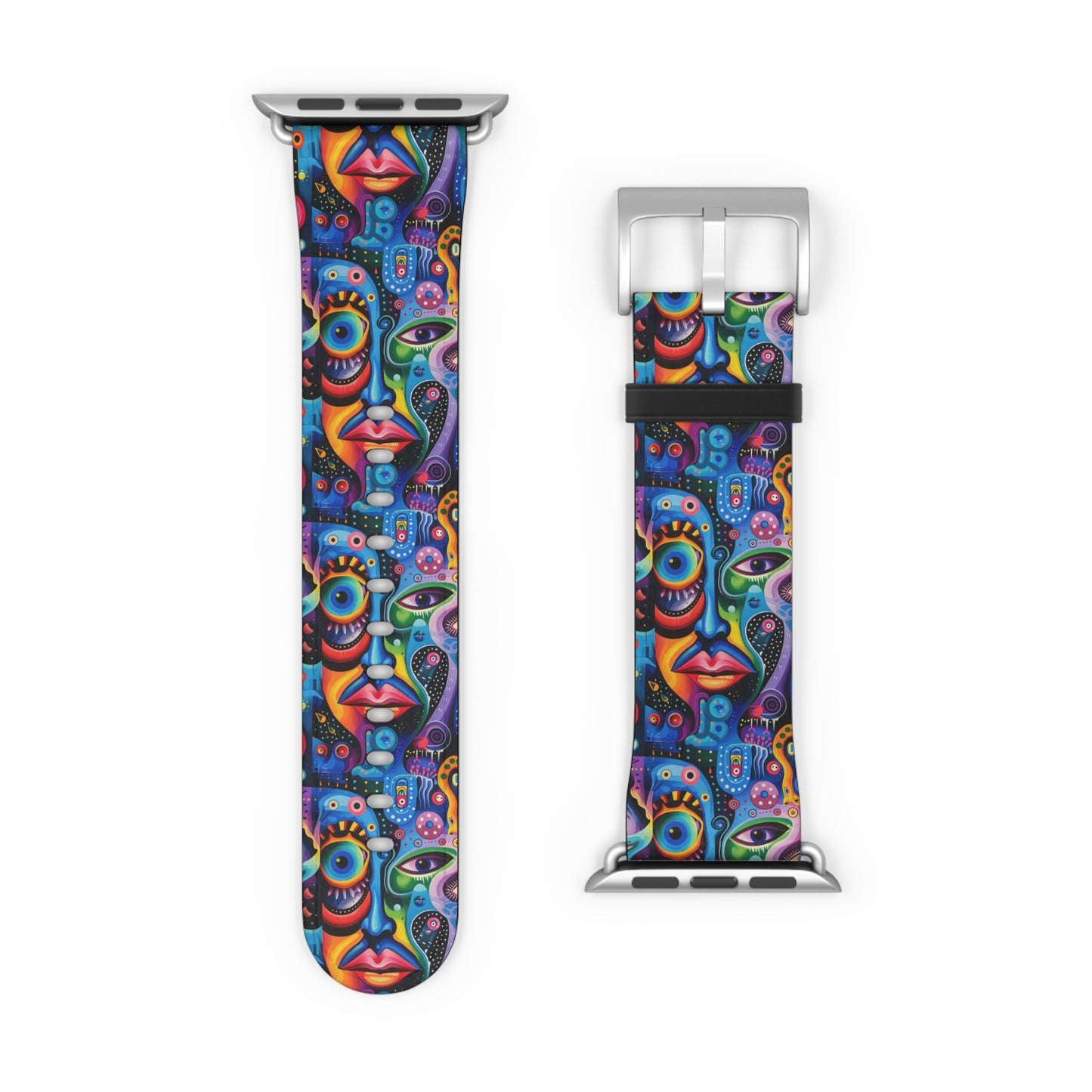 Psychedelic Visions Colorful Artistic Watch Band - Vibrant Design for Unique Style.