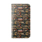 Book Stack Floral Flip iPhone and Samsung Phone Case — Vintage Library Wallet Cover.
