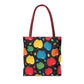 All-Over Apple Print Personalized Tote Bag — Durable Everyday Carry (3 Sizes, 5 Handle Colors)