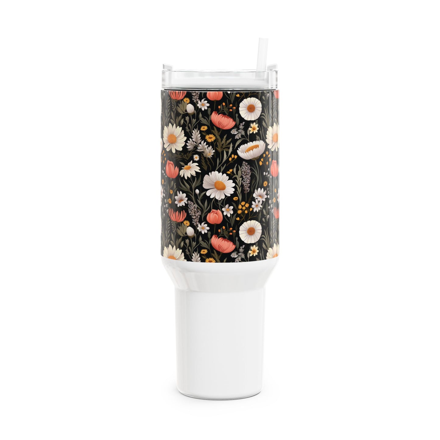 Blossom Elegance: Noir Garden 40oz Tumbler