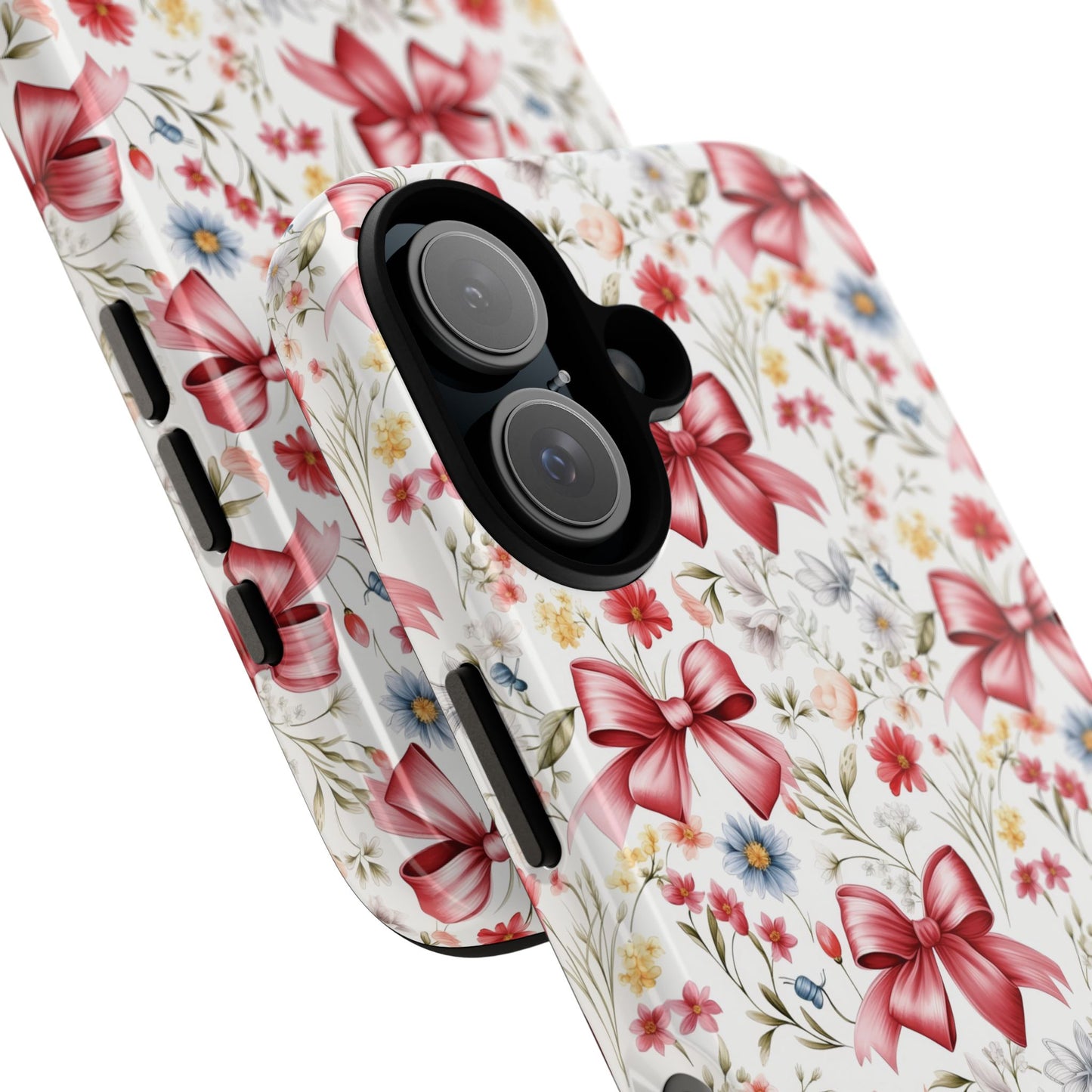 Personalized Rosette Coquette Phone Case - Custom Name/Message 'I Am Stronger Than The Storm' Floral Bow Protective Case