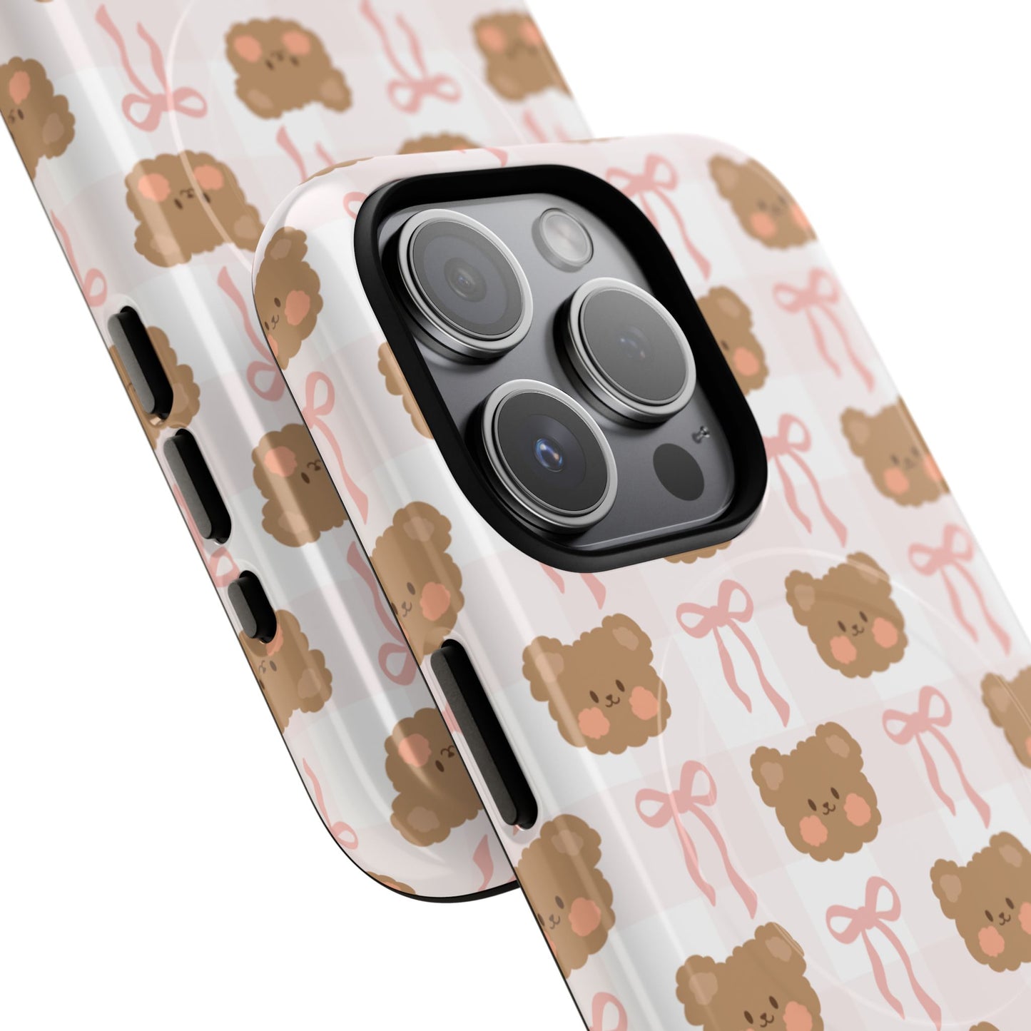 Cute Bear Pattern Magnetic Phone Case, Durable Animal Design, Gift for Kids, Trendy Case for iPhone, Cute Phone Accessory