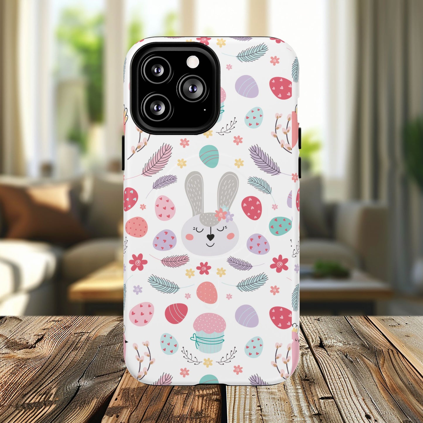 Cute Easter Bunny iPhone Case, Tough Magnetic Phone Cover, Spring Gift, Durable iPhone Accessory, Adorable Easter Decor