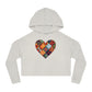 Patchwork Hearts Women’s Cropped Hooded Sweatshirt