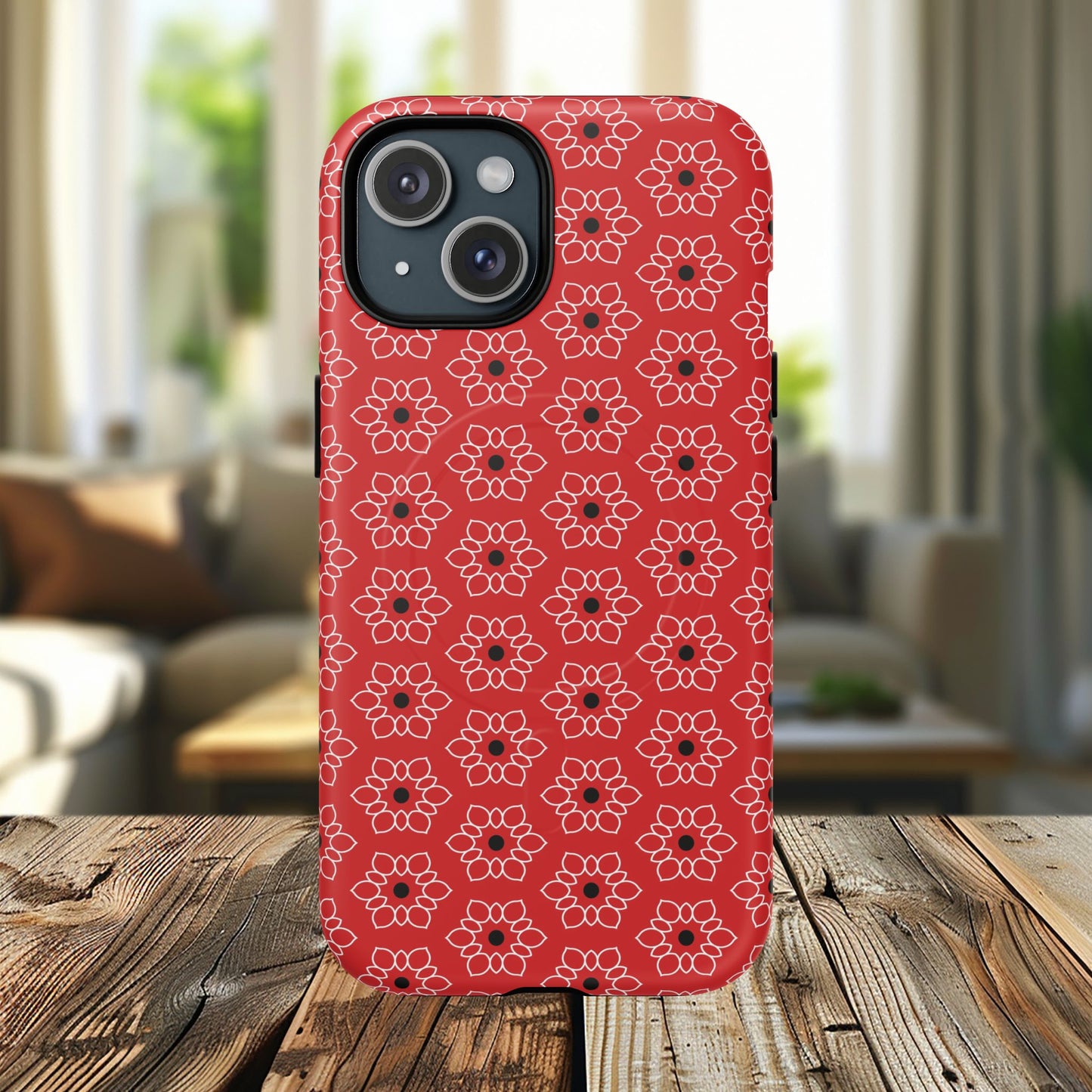 Stylish Geometric Magnetic iPhone Cases, Floral iPhone Cover, Durable Smartphone Cases, Trendy Accessories, Gift for Her