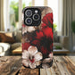 Crimson Noir Tough iPhone Magnetic Cases, Tough iPhone Protector, Stylish Floral Design, Gift for Her, Floral Accessories