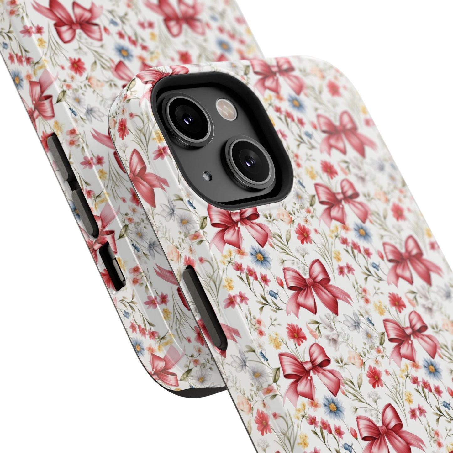 Personalized Rosette Coquette Floral Bow iPhone and Samsung Impact-Resistant Case — Custom Name Case