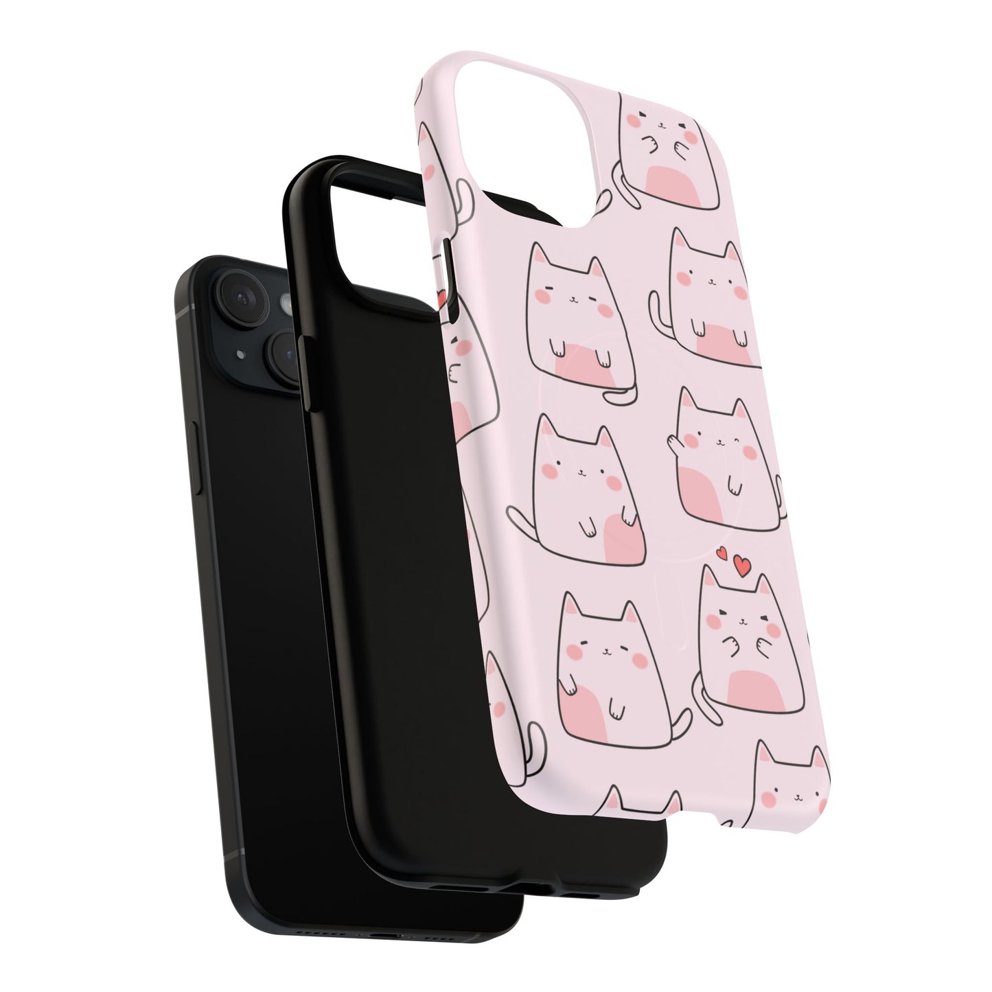 Cute Cat Magnetic iPhone Case, Tough iPhone Cover, Cat Lover Gift, Kawaii Style Case, Pet-Themed Gift