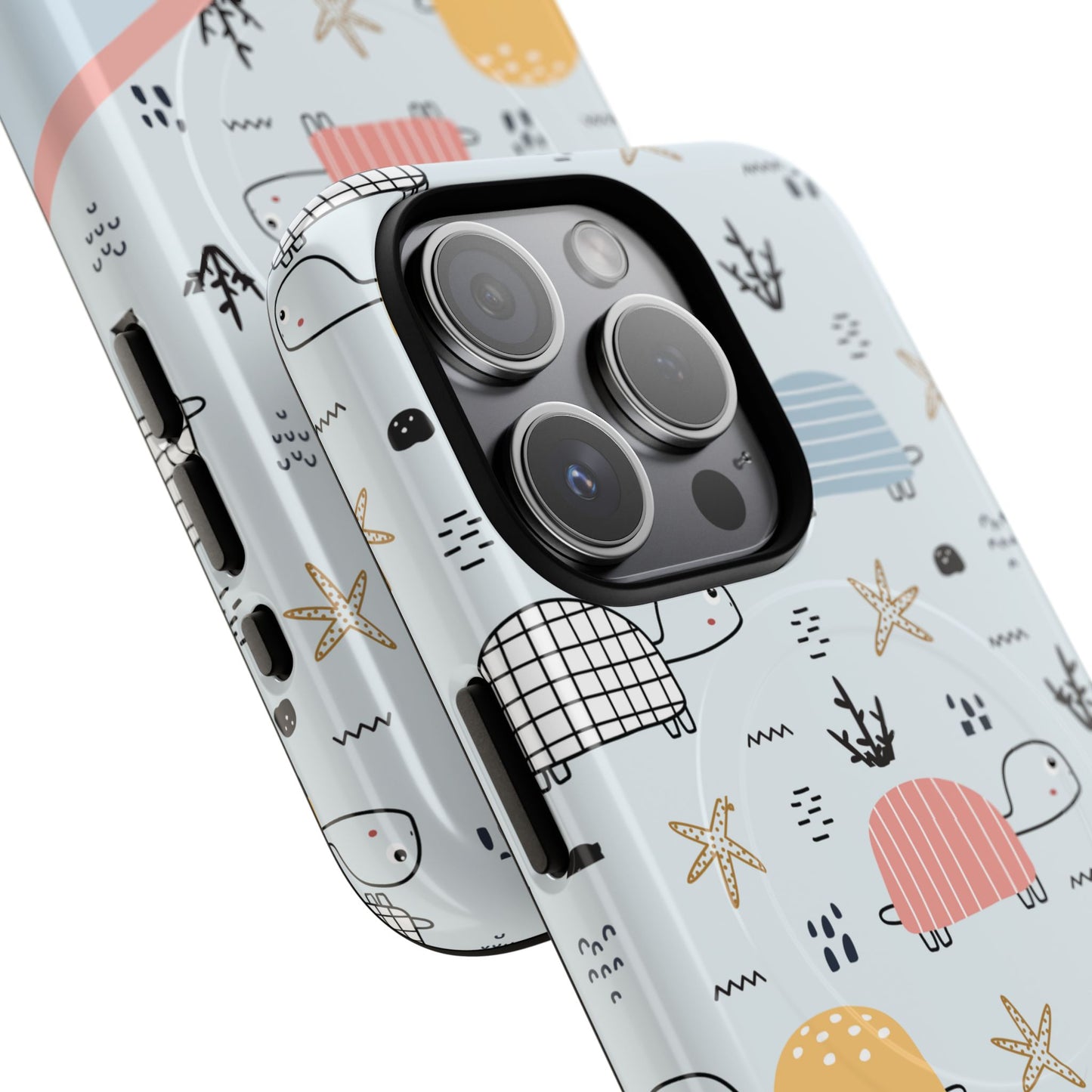 Personalized Cute Turtle Tough Magnetic MagSafe® Cell Cover, Ocean Theme Case, Sea Life Gift for Beach Lovers, iPhone® 13, 14, iPhone 15, iPhone 16, iPhone 17, Pro, Pro Max, Plus Cases.