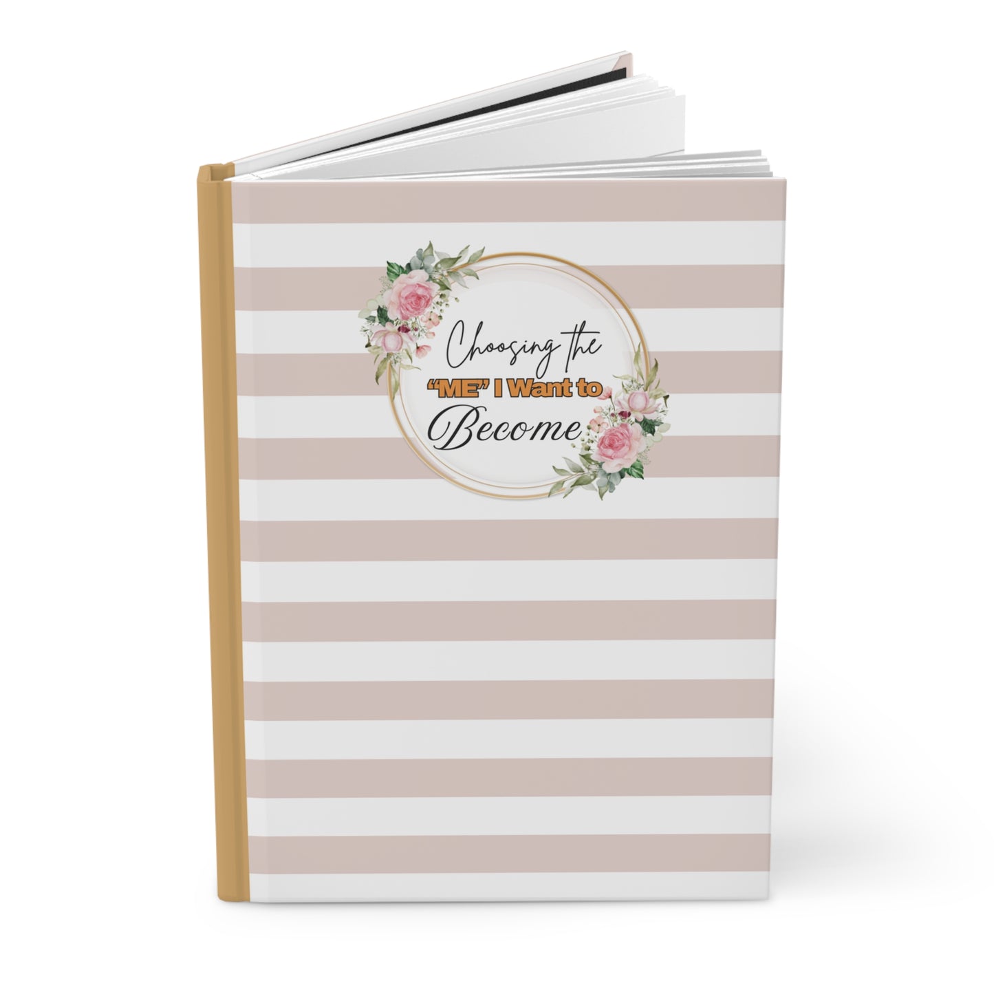 Elegant Floral Hardcover Journal, Inspirational Writing Notebook, Personal Planner, Gift for Women, Self-Reflection Diary