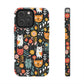 Whimsical Feline Garden iPhone and Samsung Tough Phone Cases,