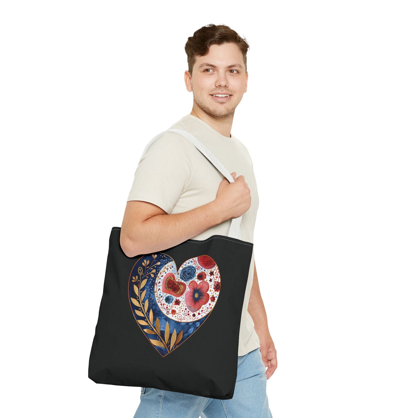 Floral Heart Tote Bag