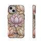 Personalized Lotus Floral Stained Glass Effect Tough Phone Case