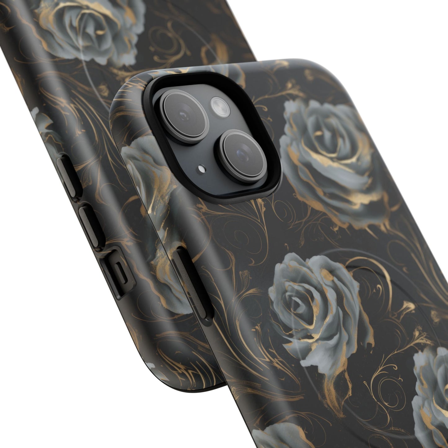 Midnight Bloom Tough iPhone Magnetic Cases,  iPhone 14, iPhone 15, iPhone 16, Pro, Pro Max, Plus MagSafe Case, Protective Tech Accessories, Gift for Her, Floral Design