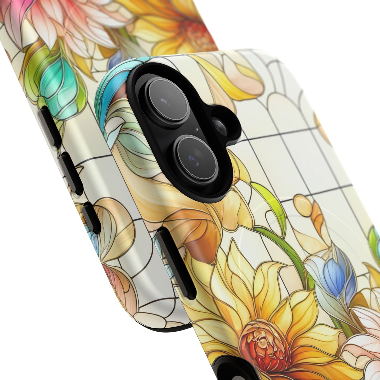 Floral Stained Glass Reverie Tough iPhone Magnetic Case, iPhone Cover, Protective Case, Flower Design, Gift for Her, Nature Lover