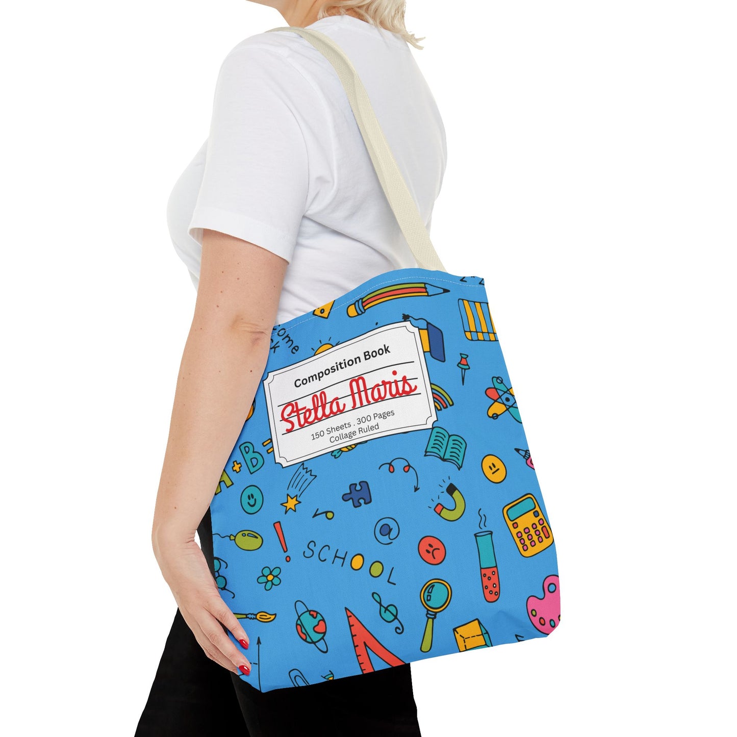 Personalized Classroom Couture Composition Book Inspired Tote Bag, Back to School Tote, Teacher Gift, Kids Bag, Custom Name Bag, Educational Accessories, Back to School Tote Bag.