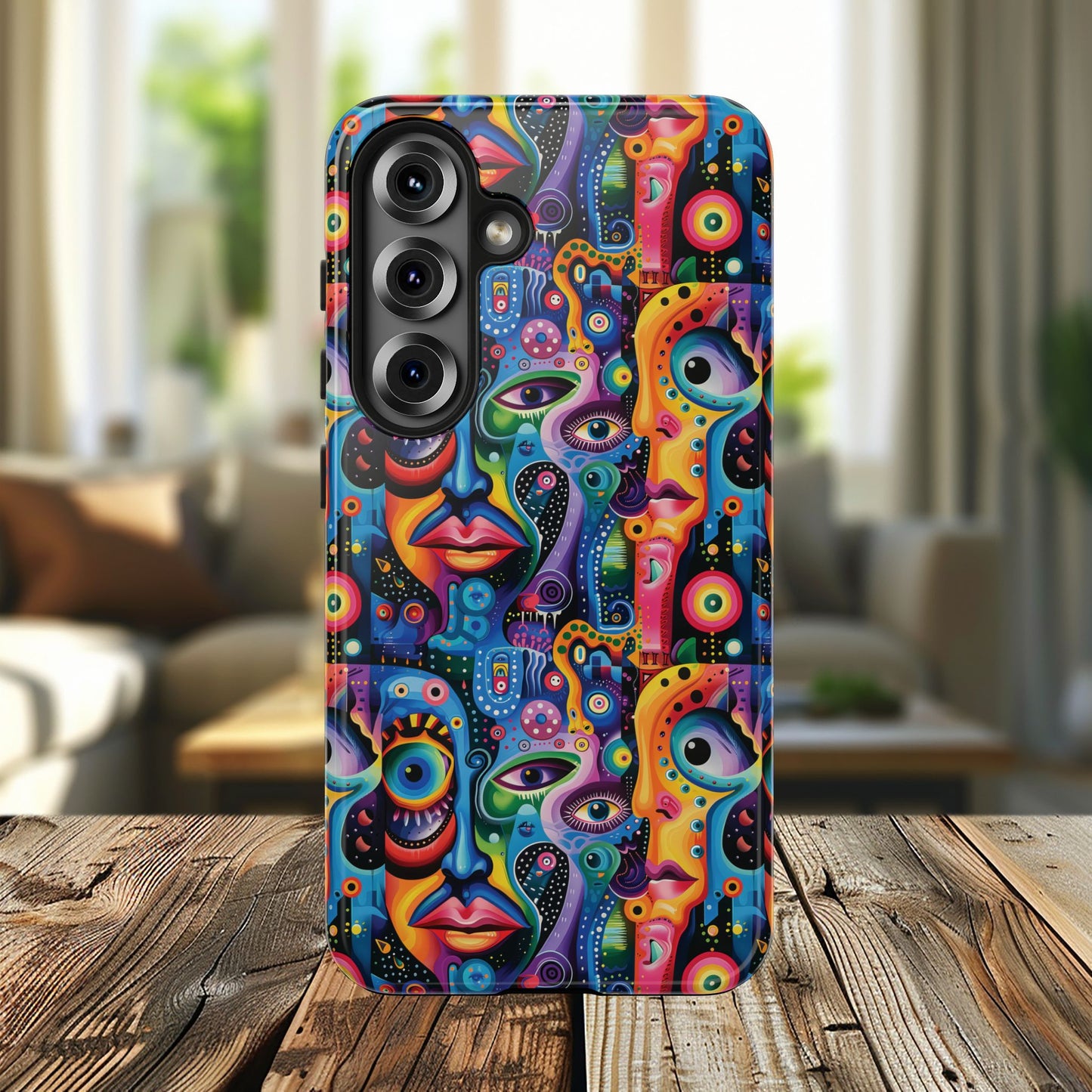 Psychedelic Visions Vibrant Art iPhone and Samsung Phone Case - Stylish Tough Case for Artists & Creatives.