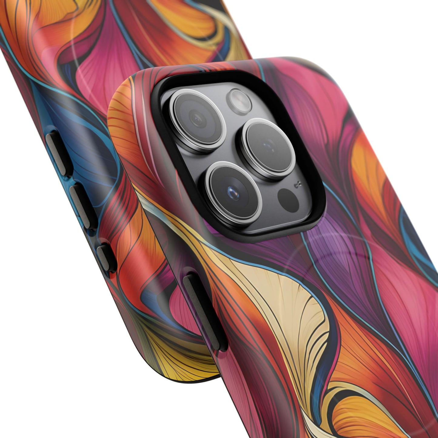 Vibrant Leaf Wave Tough Magnetic Phone Case, Vibrant Smartphone Cover, Unique Protective Case for Gifts, Phone Accessories, Trendy Design