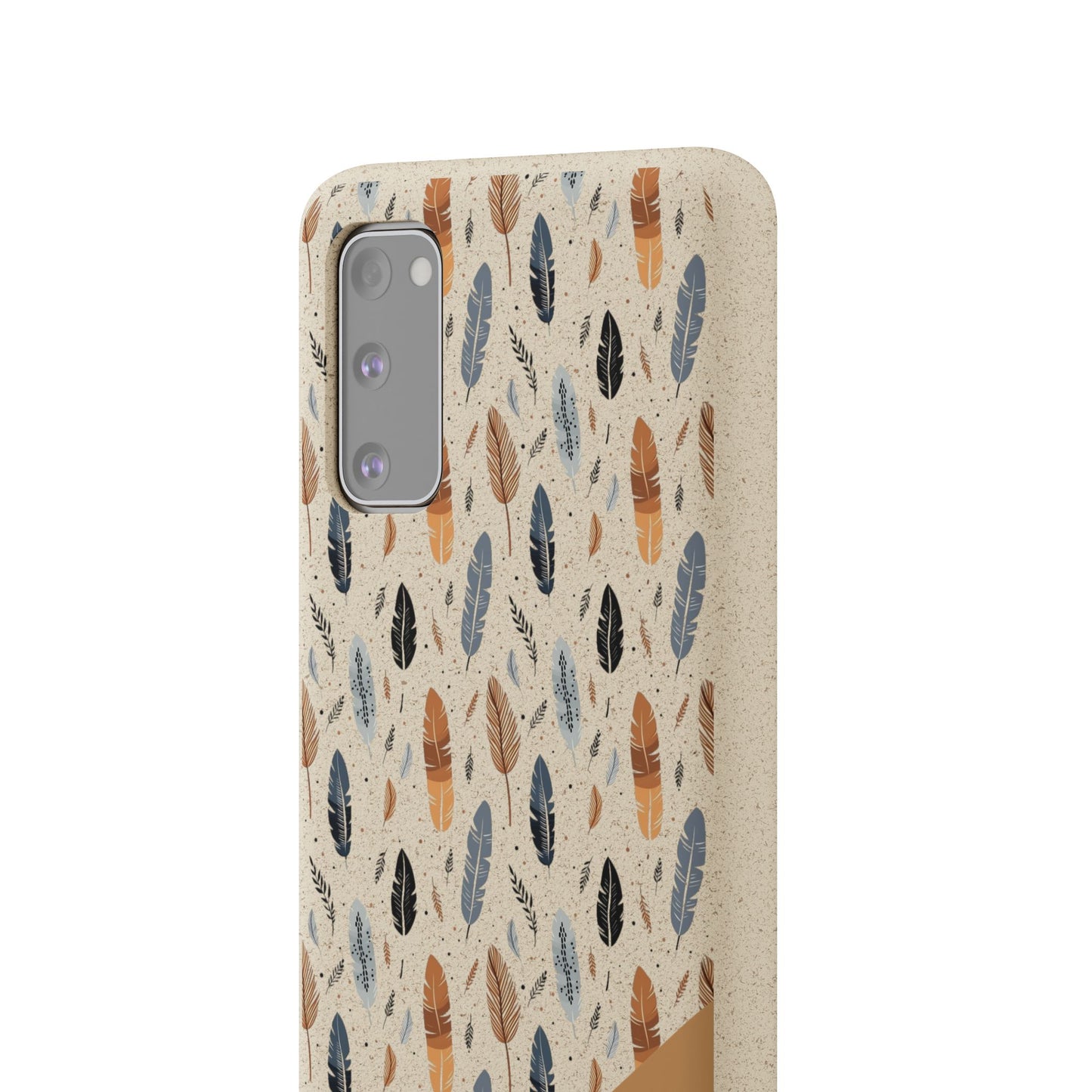 Personalized Whispering Feathers Samsung and iPhone Biodegradable Case, Custom Name Case.