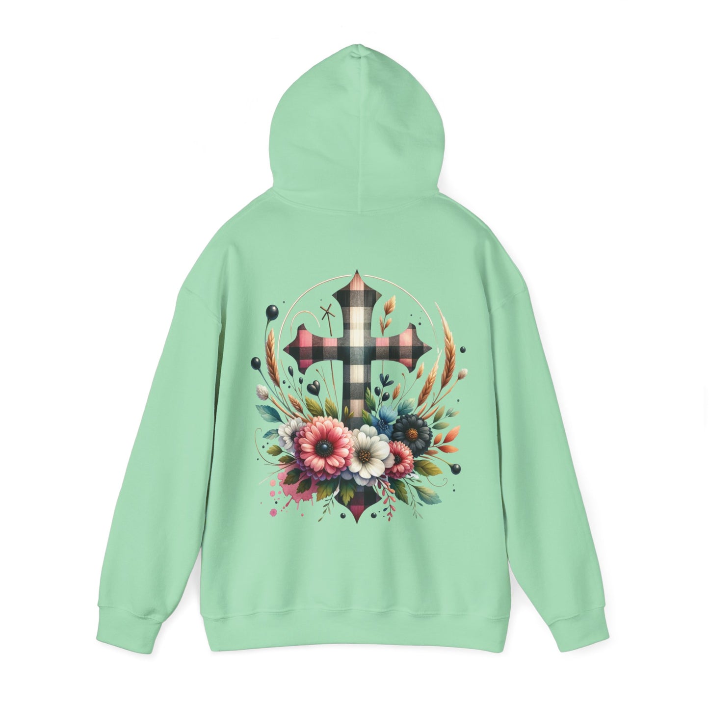 Faith and Floral Cross Unisex Gildan Hoodie Sweatshirt