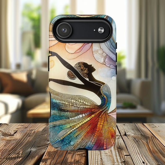 Artistic iPhone Case with Dancer Design, Tough Magnetic Case, Unique Gift for Dancers, Colorful iPhone Cover, Stylish Accessory.