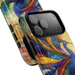 Mosaic Peacock Feathers Magnetic Phone Case, Tough Phone Shell, Vibrant Art Case, Gift for Her, Unique Phone Accessory, Wildlife Lover's Gift, Stained Glass Case.