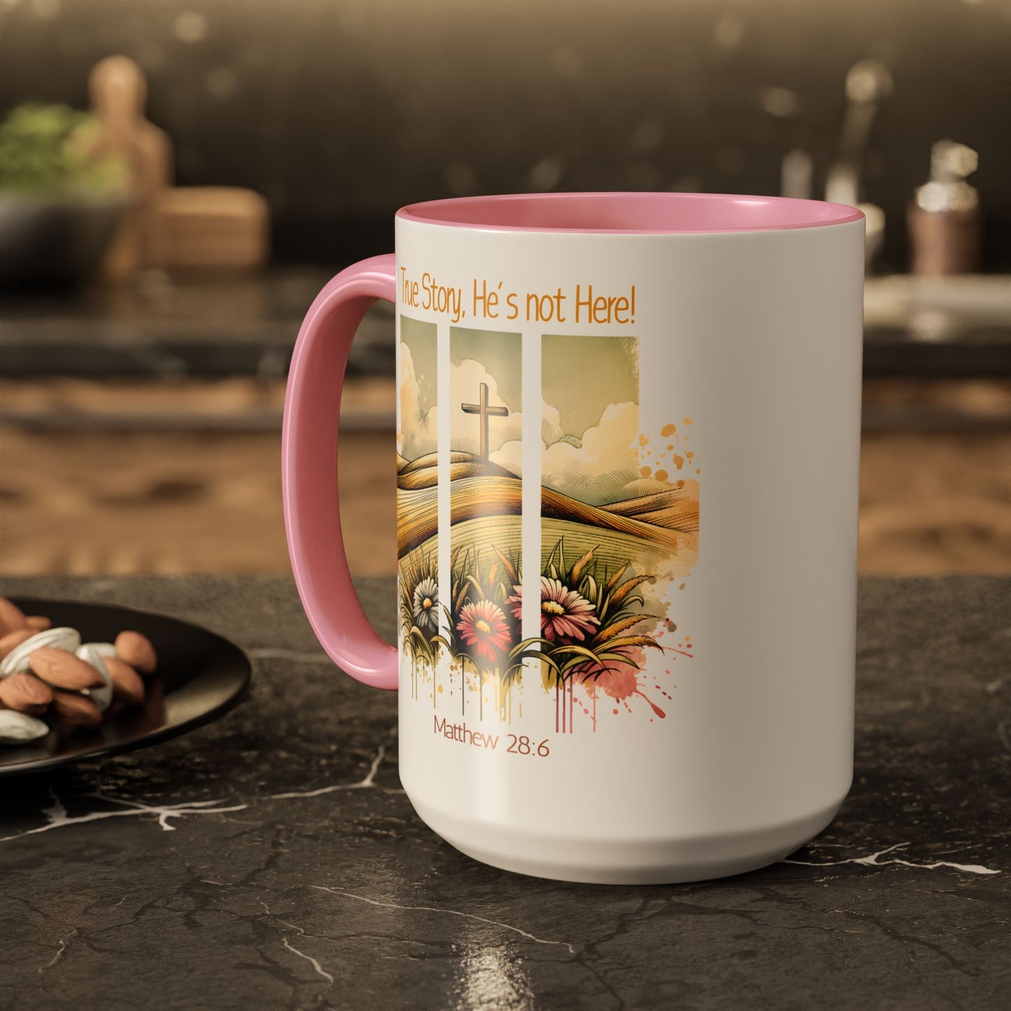 Inspirational Colorful Mug - True Story, He's Not Here! - Perfect for Gifting & Everyday Use