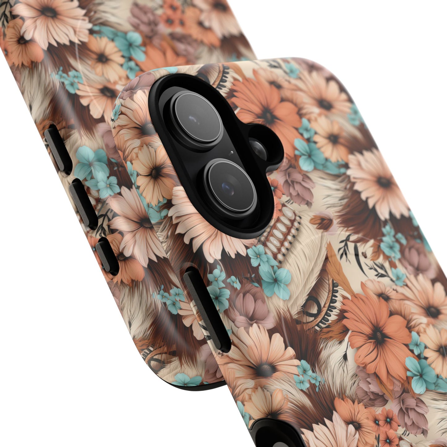 Spirit in Bloom Tough iPhone Magnetic Cases, Cute iPhone Accessories, Flower Design, Gifts for iPhone 14, 15, 16, 17, Pro Max, Boho Style, Western Style