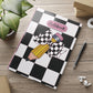 Black Checkered Charm Hardcover Notebook with Puffy Covers (PY)