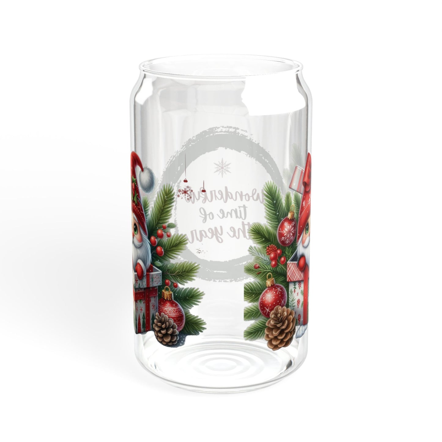 Christmas Gnome Sipper Glass, 16oz