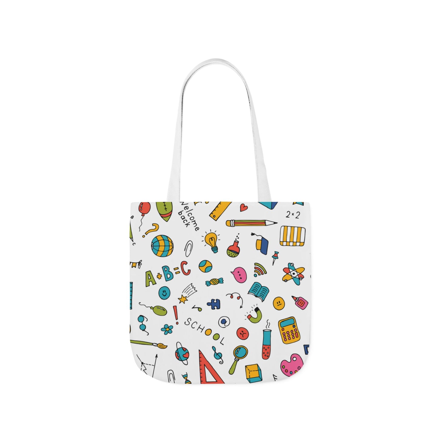 Personalized Classroom Couture Composition Book Inspired Canvas Tote Bag with Colorful Straps, Cute School Bag, Eco-Friendly Tote, Back to School Shopping Bag, Teacher Gift Idea