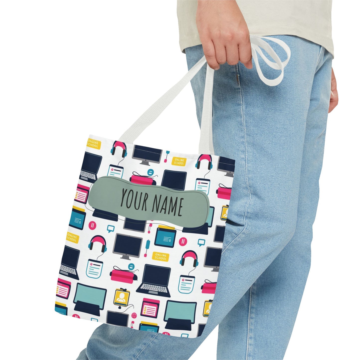 Techie Tote Bag - Stylish Personalized Tote for Students, Gift for Tech Lovers, Eco-Friendly Shopping Bag, Back to School.