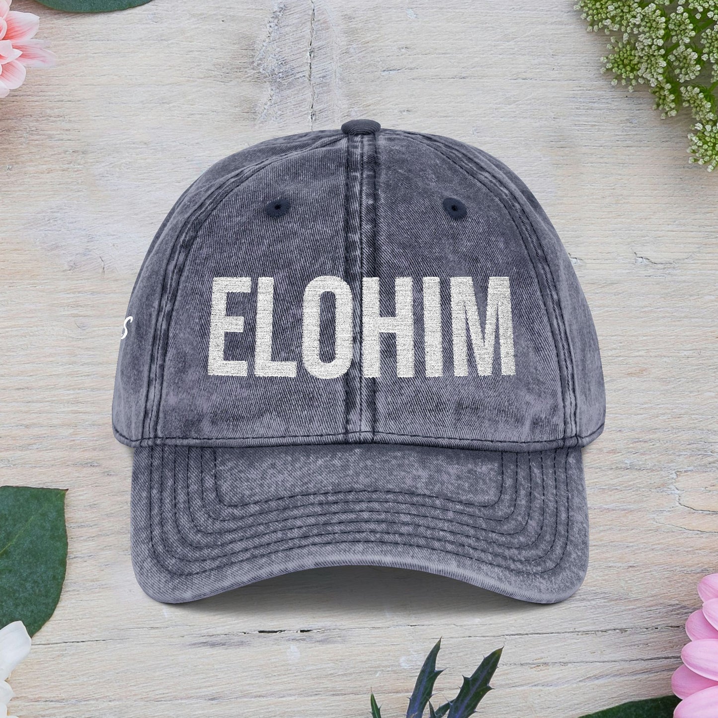 Vintage Embroidered Dad Cap with 'ELOHIM GENESIS 1:1' - Stylish Casual Hat, Gift for Him/Her, Summer Accessory, Trendy Streetwear, Spiritual Fashion