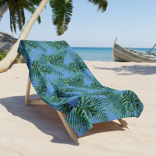 Tropical Bliss Blue Beach Towel