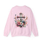 Faith and Floral Cross Unisex Heavy Gildan Blend™ Crewneck Sweatshirt.