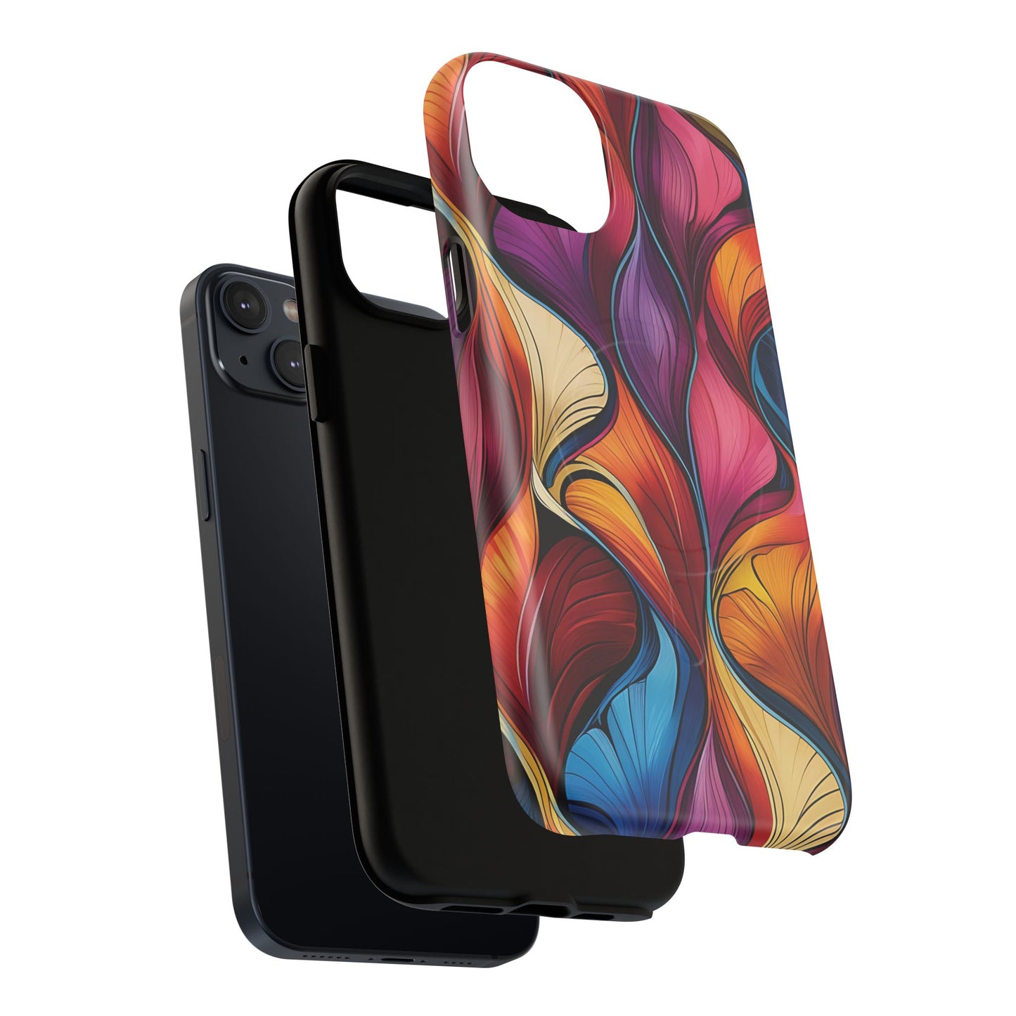 Vibrant Leaf Wave Tough Magnetic Phone Case, Vibrant Smartphone Cover, Unique Protective Case for Gifts, Phone Accessories, Trendy Design