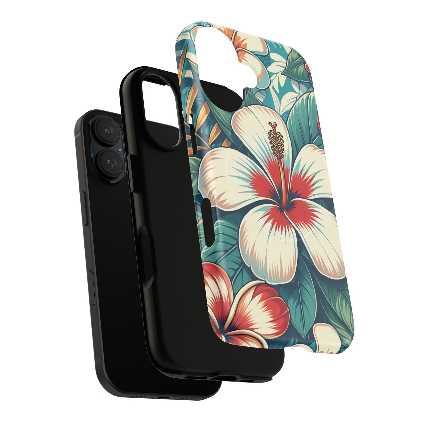 Tropical Hibiscus MagSafe® iPhone® Tough Case - Stylish Phone Protection Gift for Nature Lovers, Vibrant, Summer Vibes.