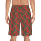 Red Tropical Bliss Men's Board Shorts (AOP)- (PY)