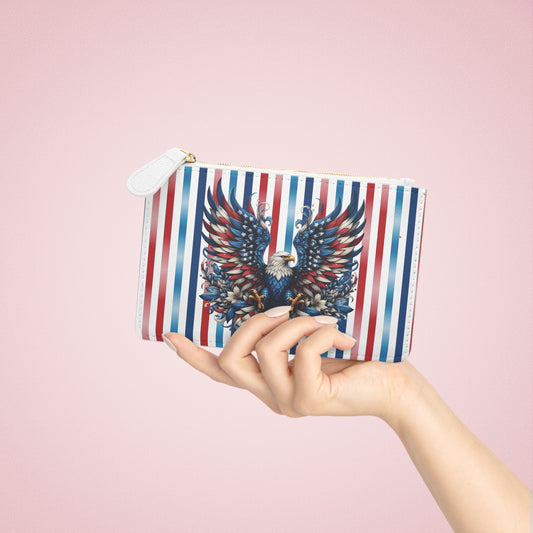 Patriotic Pride Eagle Mini Clutch Bag - Stylish Zipper Pouch for Events & Celebrations