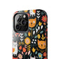 Personalized Whimsical Feline Garden Tough Phone Case — Custom Name iPhone & Samsung