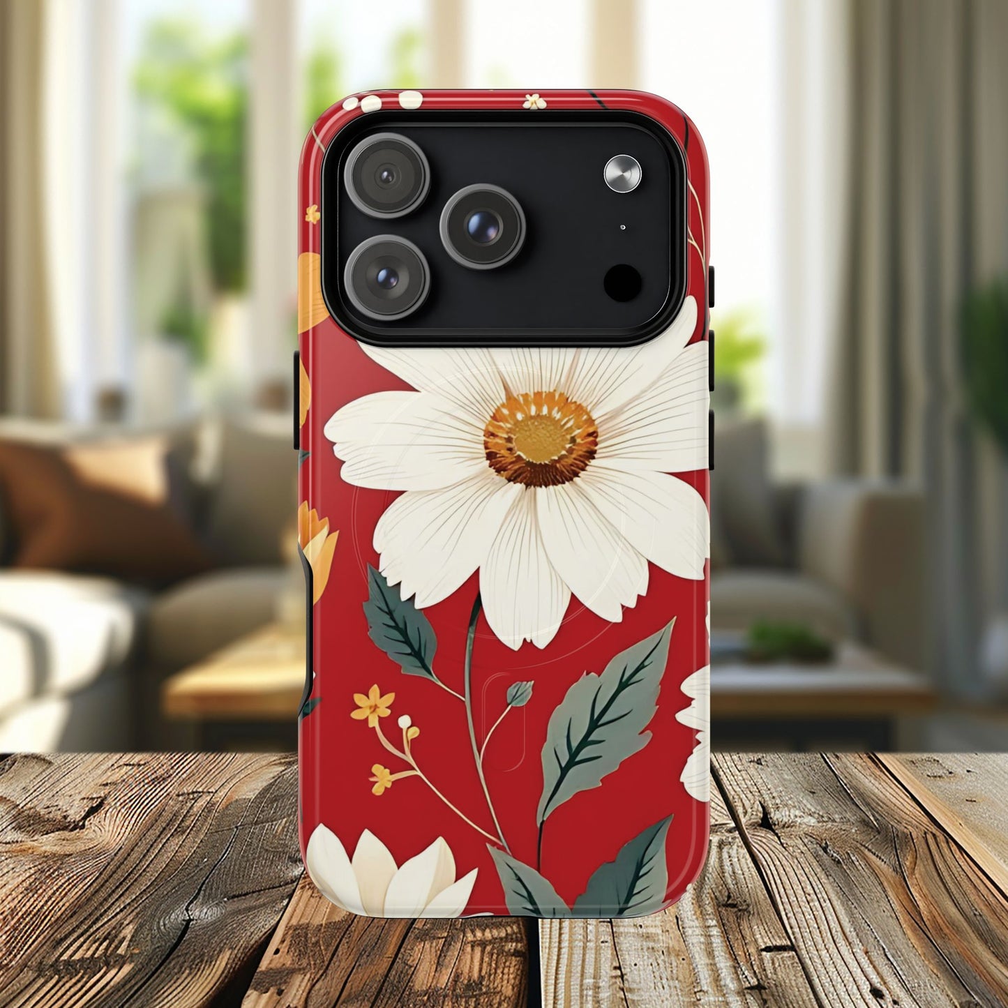 Floral Fusion Tough Magnetic Phone Case | Flower Design, Durable Protective Cover, Gift for Her, Spring Style, Unique Phone Accessory.