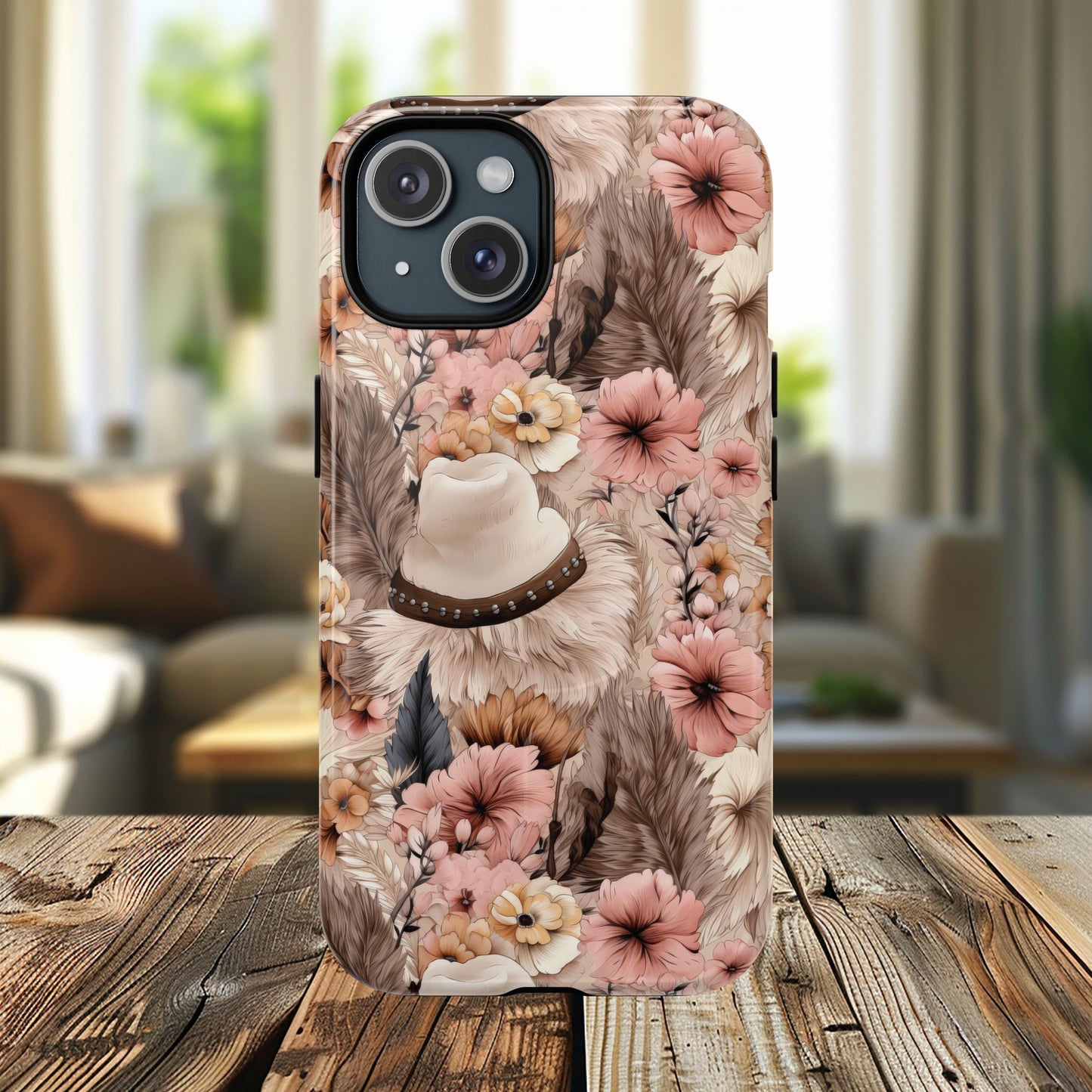 Western Boho Tough iPhone Magnetic Case - Bohemian Style, Durable Protection, Unique Gift, Trendy Accessory, iPhone Cover