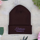 Purple Embroidered 'ELOHIM, GENESIS 1:1' Classic Cuffed Beanie - Cozy Winter Hat, Streetwear Accessory, Personalized Gifts, Religious Apparel, Unisex Beanie