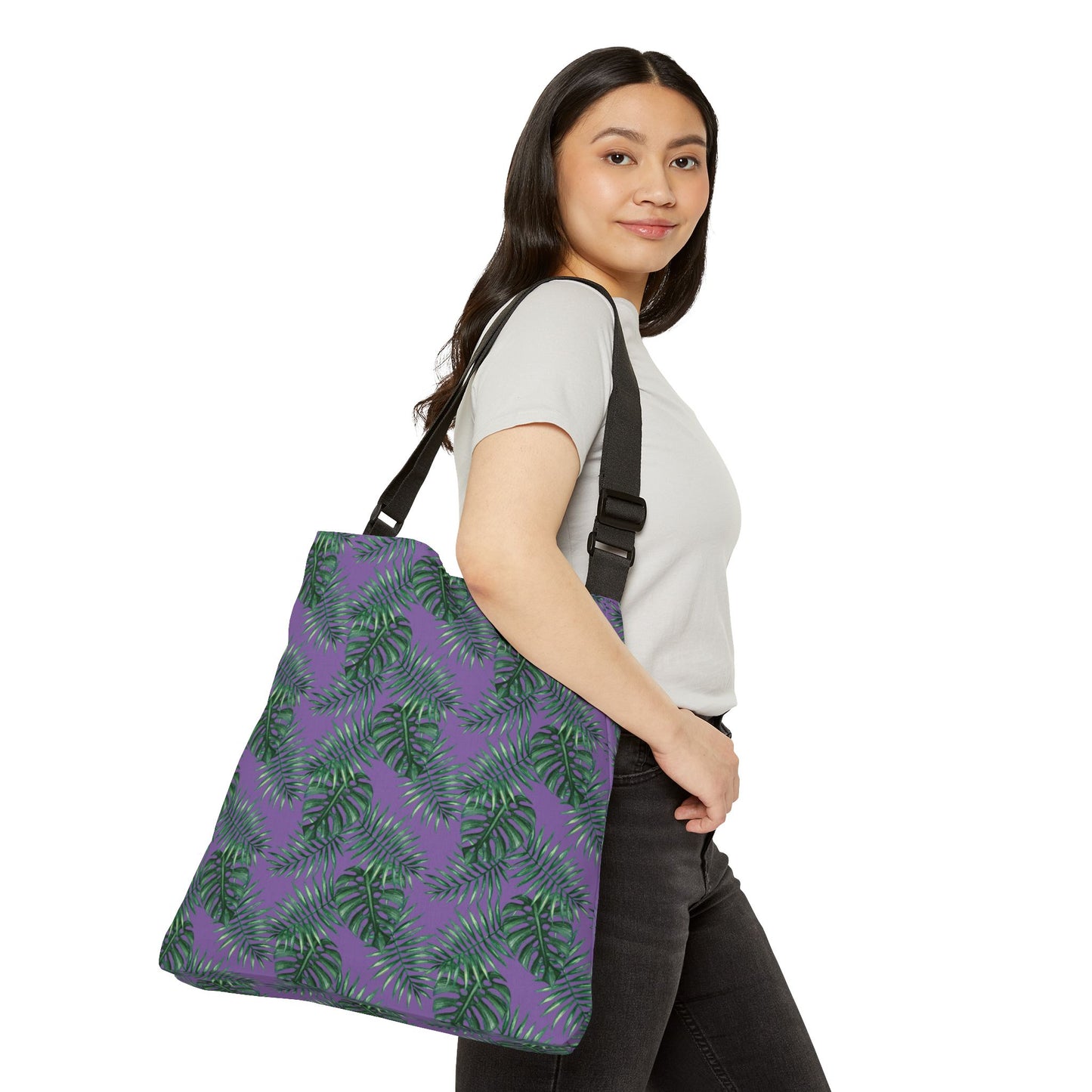 Purple Tropical Bliss Adjustable Tote Bag (AOP)